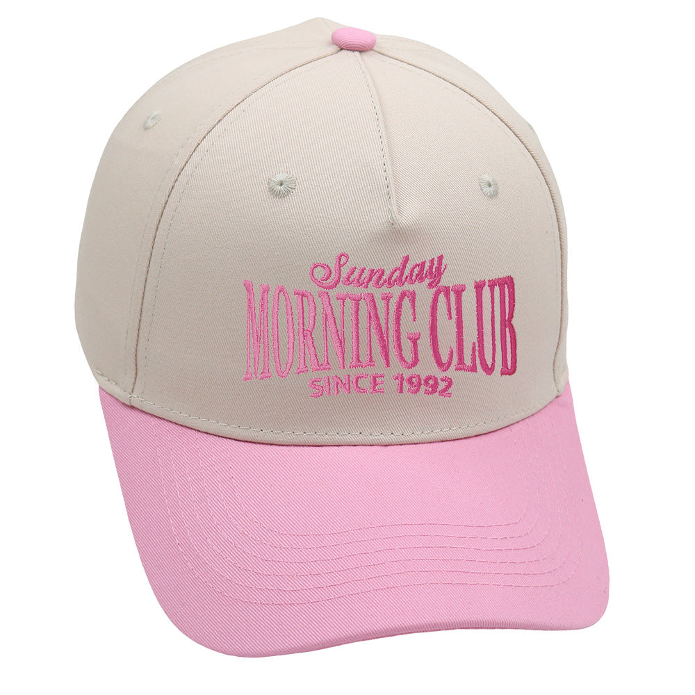 Casual Color Block Letter Embroidered Baseball Cap