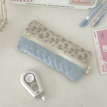 Elegant Flower Print Portable Pencil Case