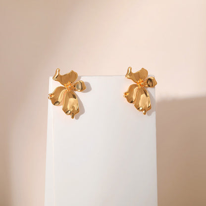 Elegant Irregular Flower Stud Earrings
