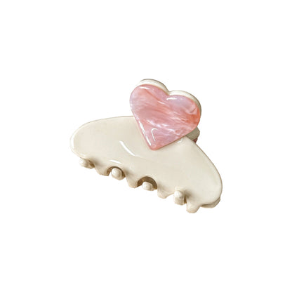 Cute Heart Acetate Small Hair Claw