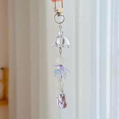 Cute Flower Beaded Keychain Bag Charm