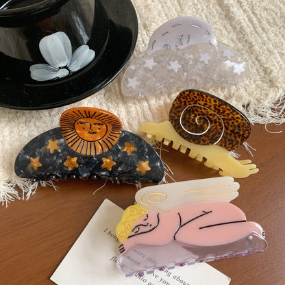 Sunflower Pentagram Claw Clip