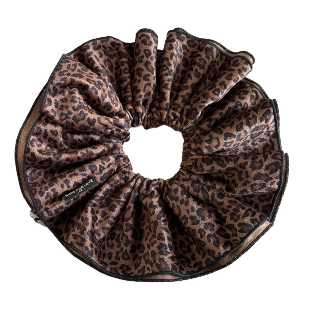 Oversized Double-Layer Leopard Print Hair Tie