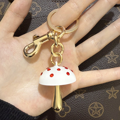 Cute Metal Mushroom Keychain Bag Charms