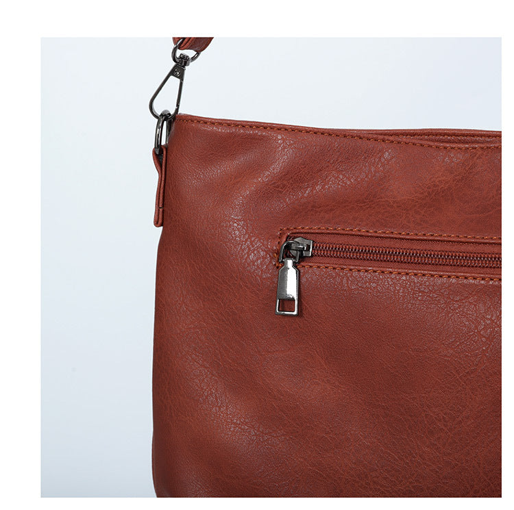 Simple Studded Tassel Shoulder Bag