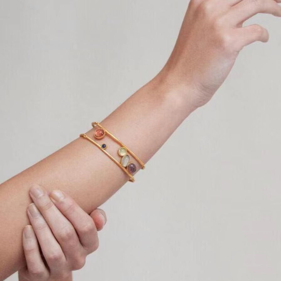 Colorful Gemstone Hollow Out Bracelets