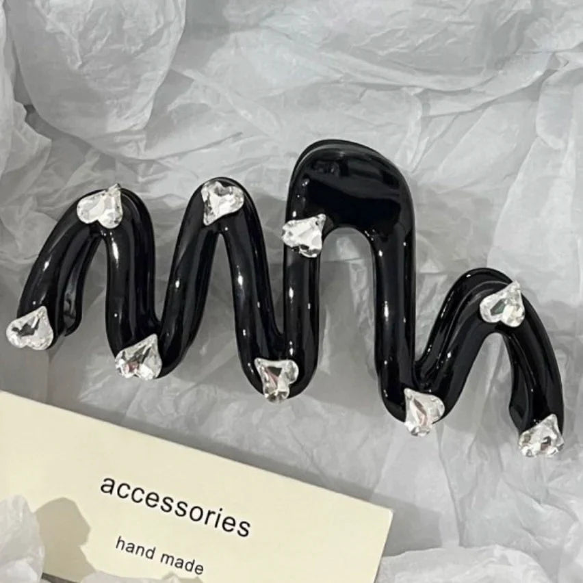 Love Rhinestone Candy Color Hair Claws