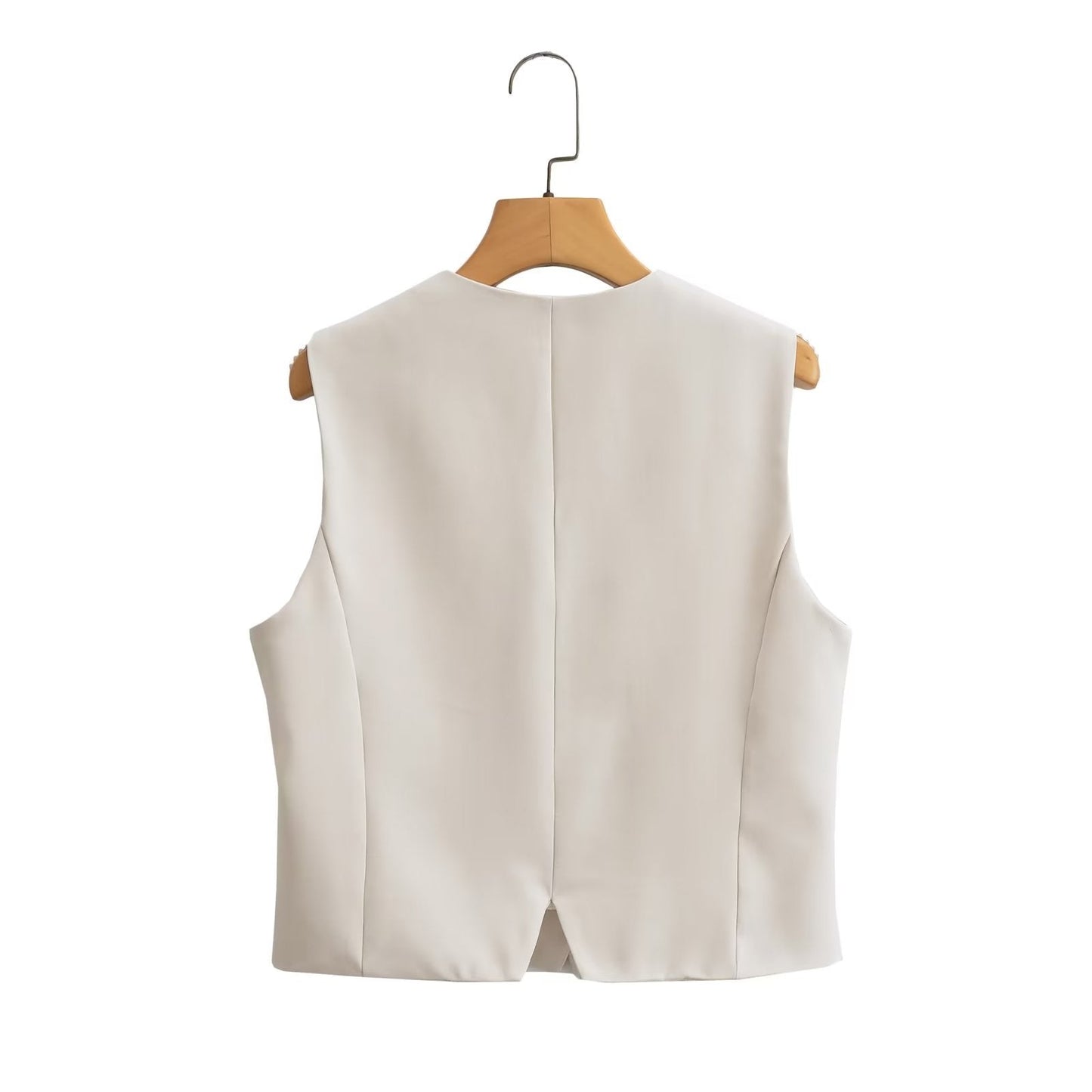 Solid Color Split Vest and Pants Sets