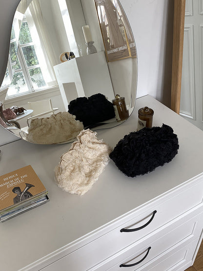 Flower Lace Pearl Cosmetic Bag