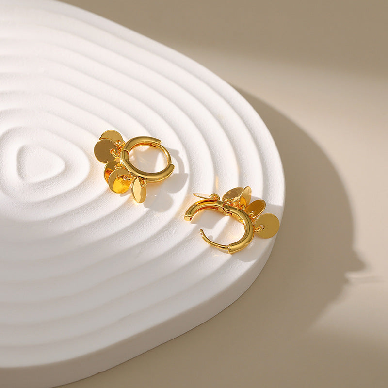 Simple Round Fringe Hoop Earrings