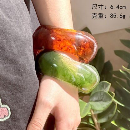 Irregular Wide Acrylic Simple Bracelets