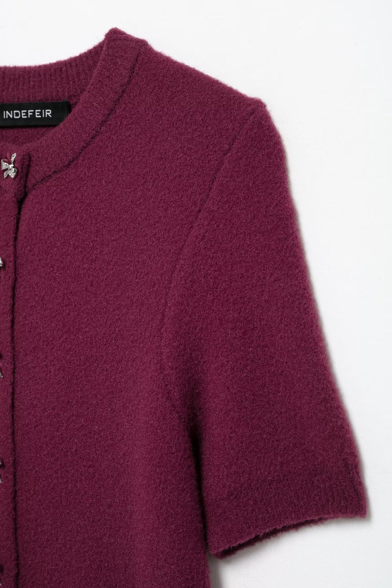 Classic Bow Button Down Knit Cardigan Top