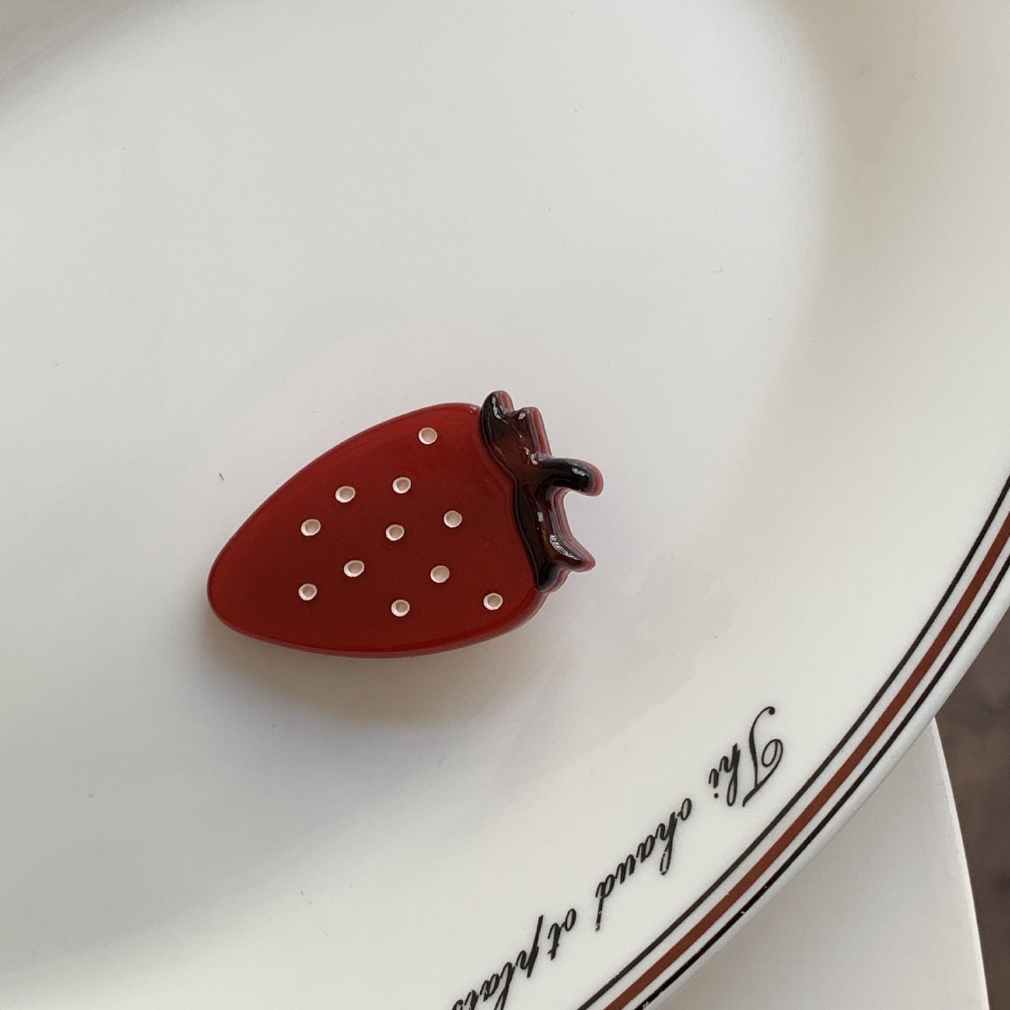 Cute Chocolate Strawberry Heart Hair Clip