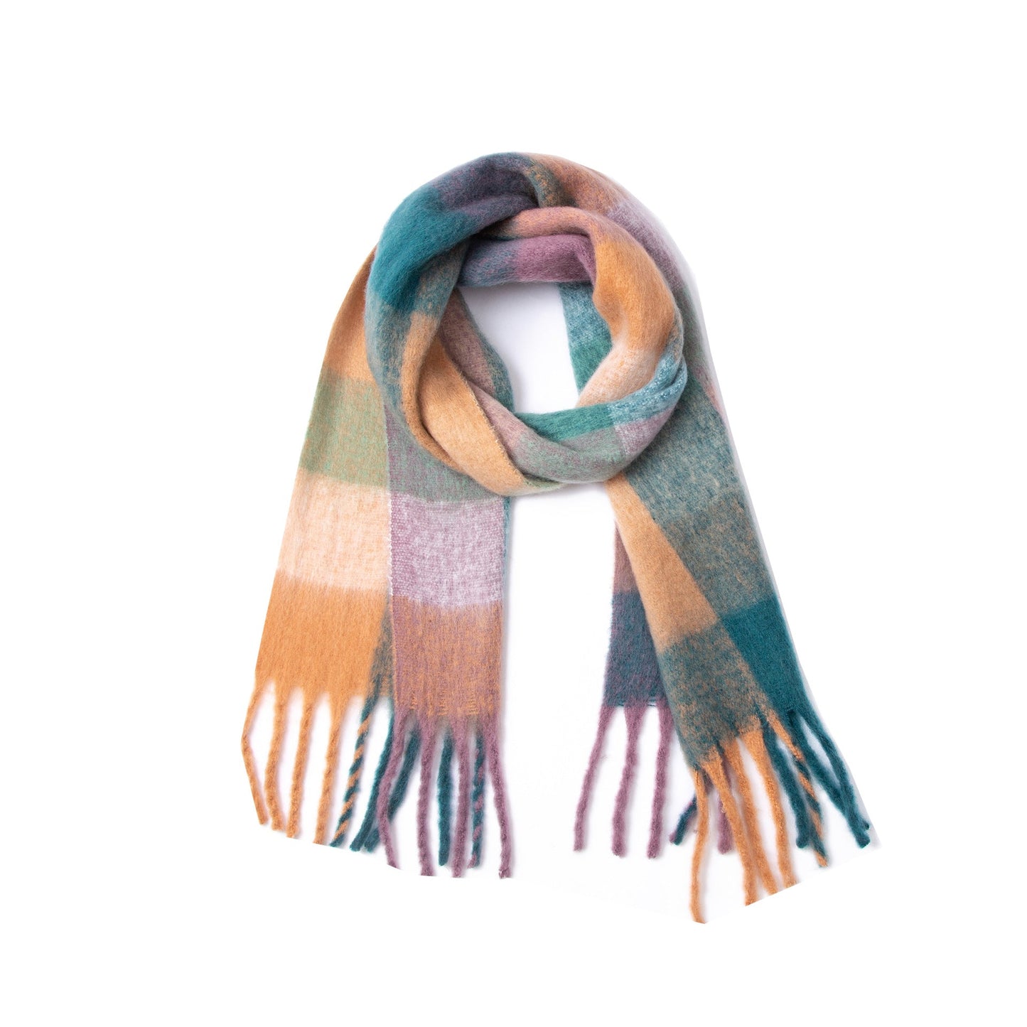Coloful Plaid Tassel Scarves