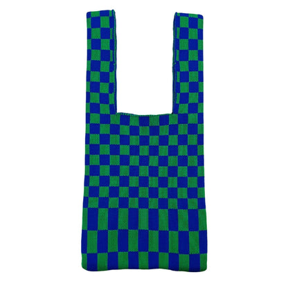 20+ Colorful Plaid Color Block Knit Handbag