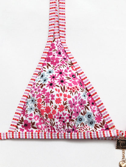 Trendy Floral Printed Bikini Swimwear