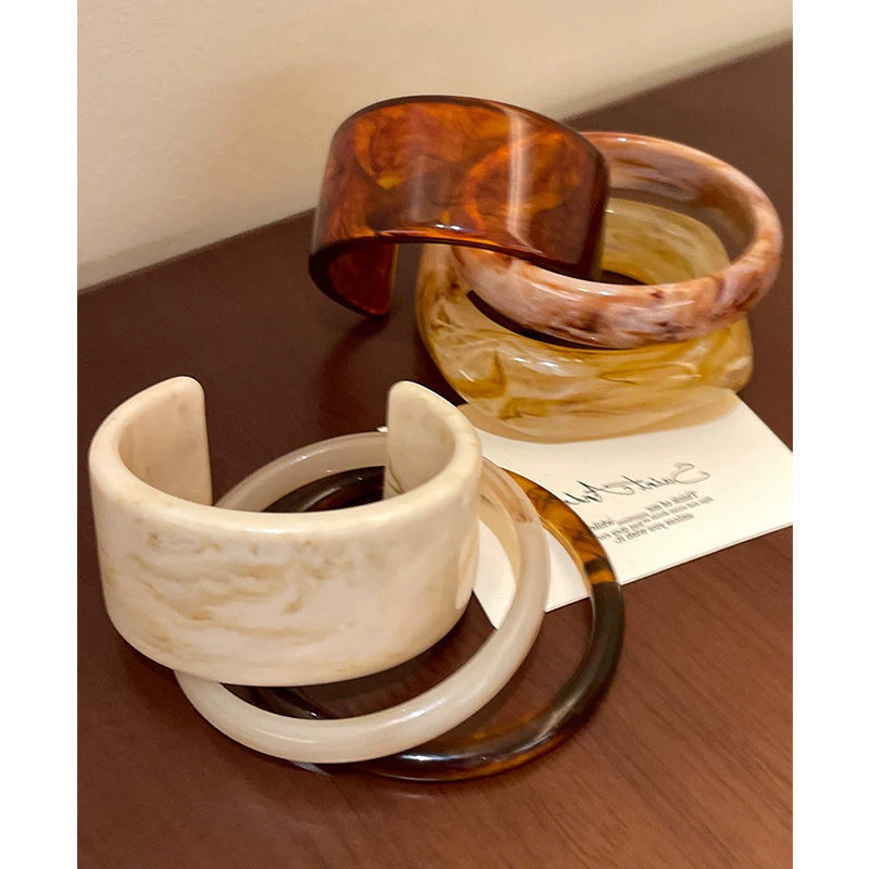 Irregular Acrylic Resin Layered Bracelets