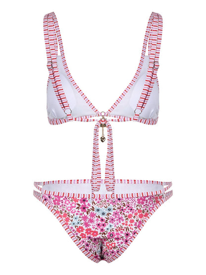 Trendy Floral Printed Bikini Swimwear