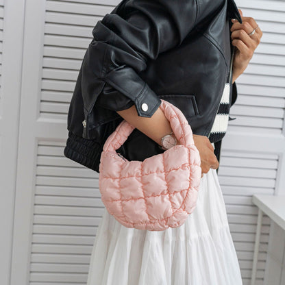 Solid Color Cloud Bag Cute Mini Handbag