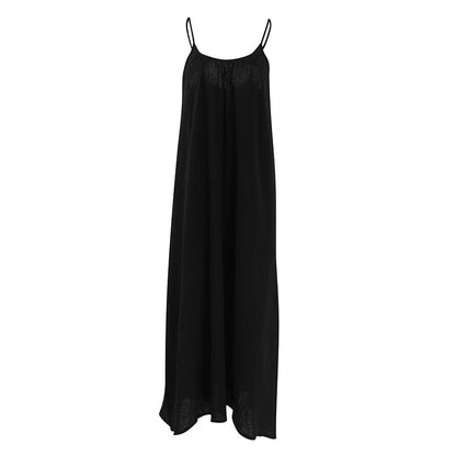 String Shoulder Split  Sleepwear Dress