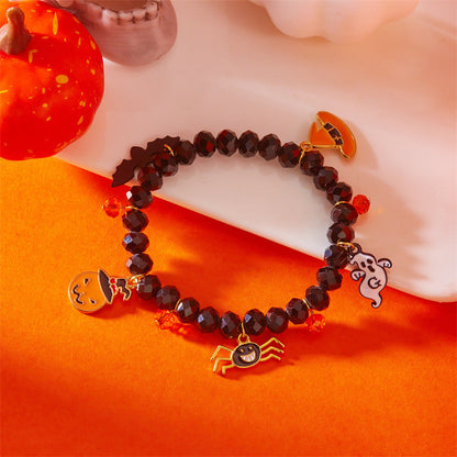 Spooky Ghost Pumpkin Spider Charm Halloween Bracelet