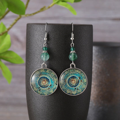 Vintage Dreamcatcher Mandala Dangle Stud Earrings