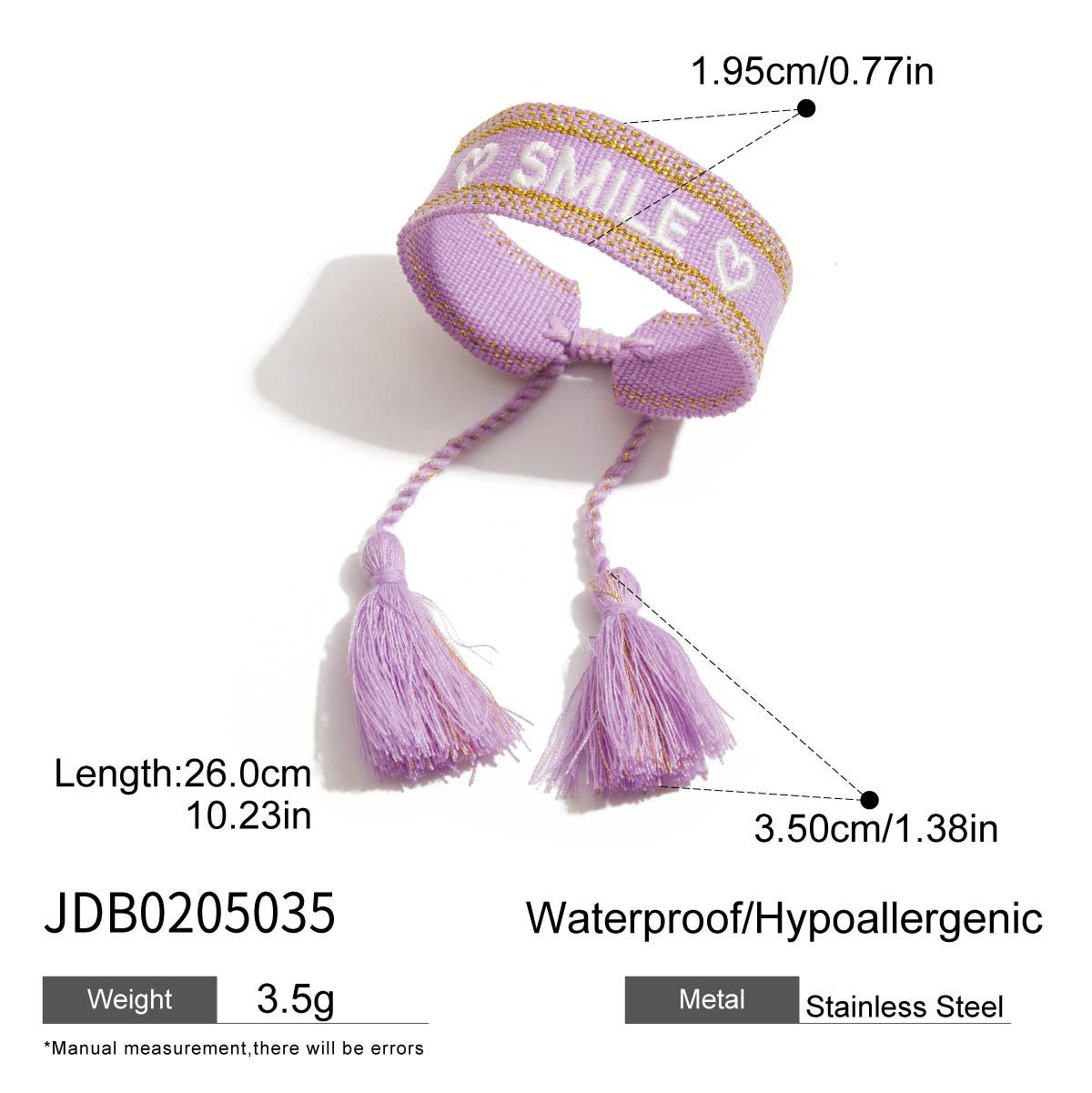 Cute Letter Print Braided Tassel Bracelet