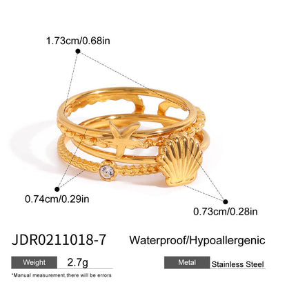 Zircon Layered Adjustable Wide Ring