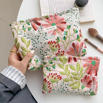 Colorful Large Capacity Flower Print Makeup Bag