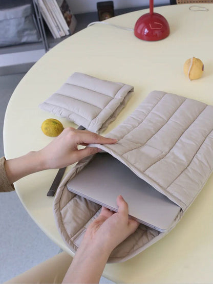Solid Color Padded Simple Laptop Ipad Bag