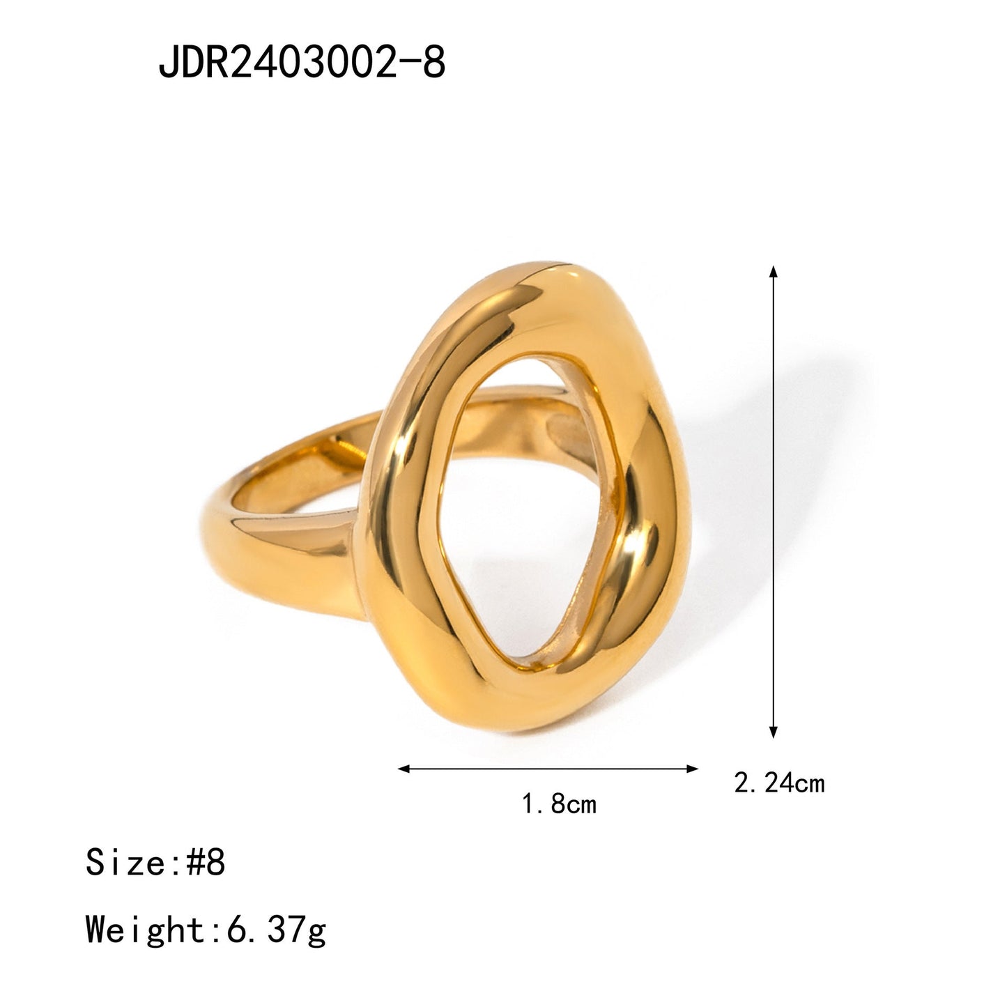 Hellow Out SIimple Geometric Ring