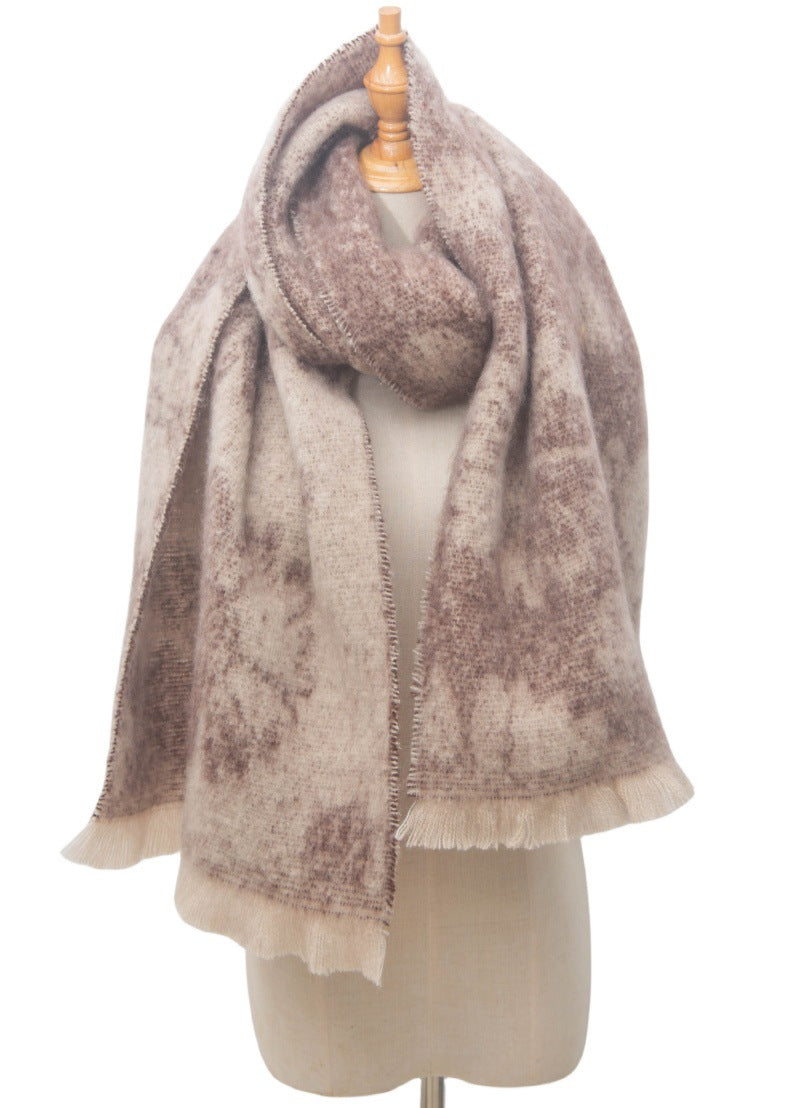 Floral Print Contrast Color Scarves