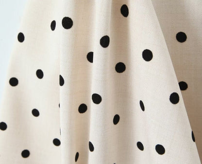 Trendy Polka Dot Tie Back Pleated Dress