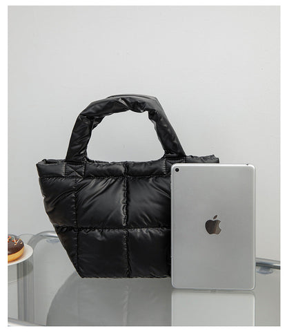 Solid Color Simple Puffer Handbag