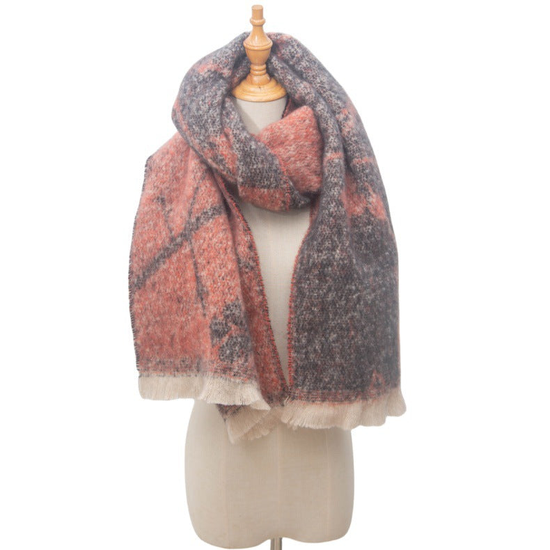 Contrasct Color Floral Print Scarves