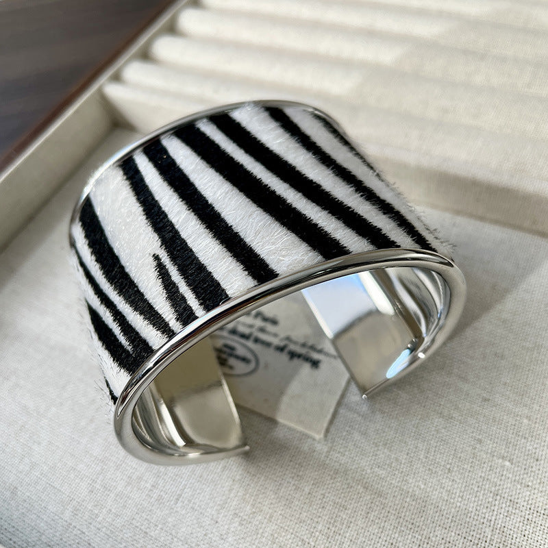 Zebra Leopard Open Punk Bracelets
