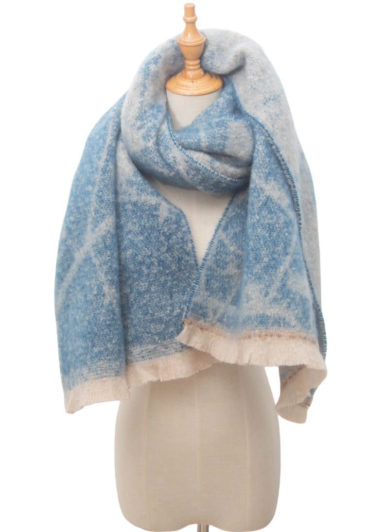 Contrasct Color Floral Print Scarves