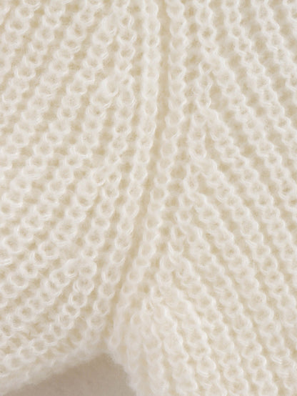 Elegant Crew Neck Bow Decor Sweater Top