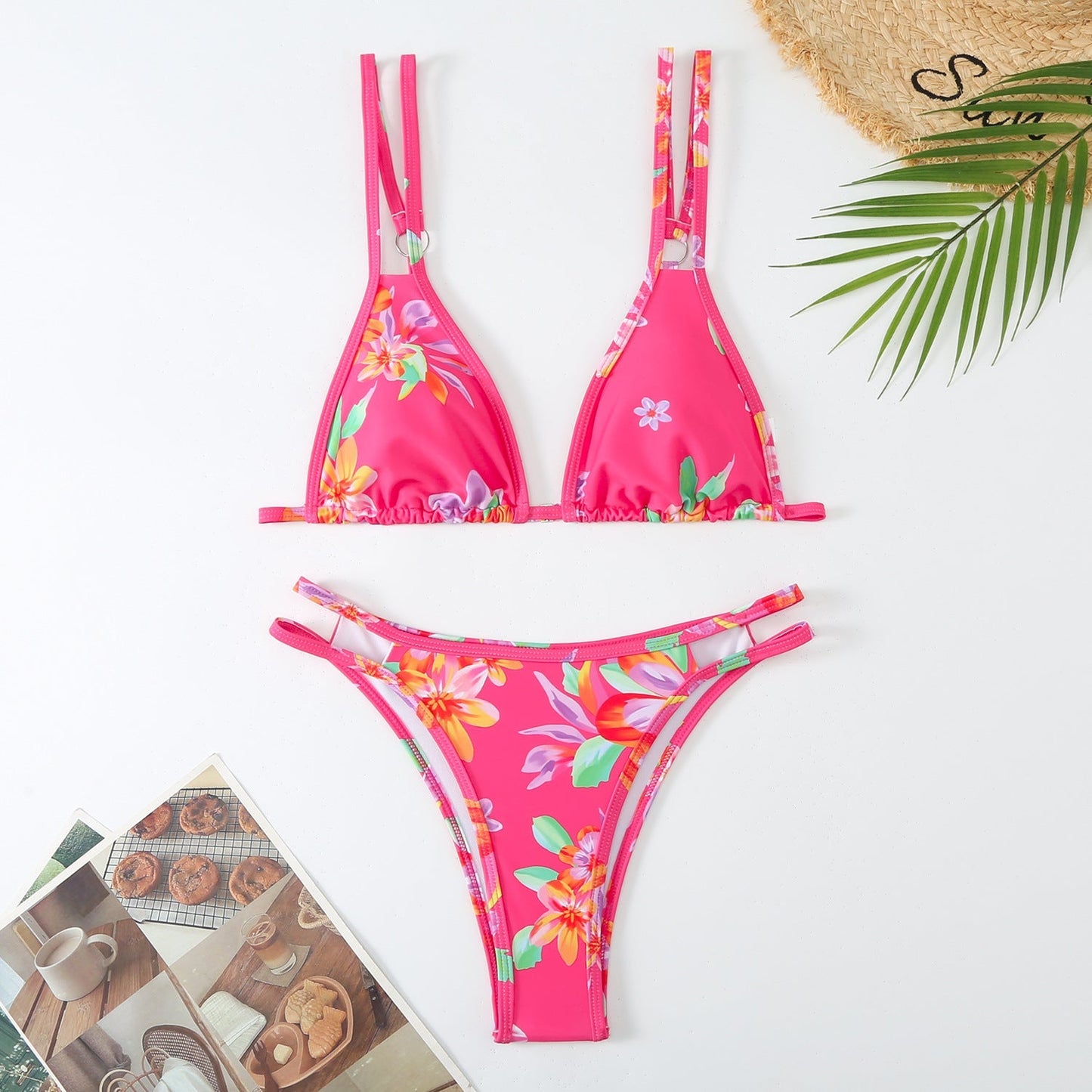Flower Print Spaghetti Sexy Swimwear