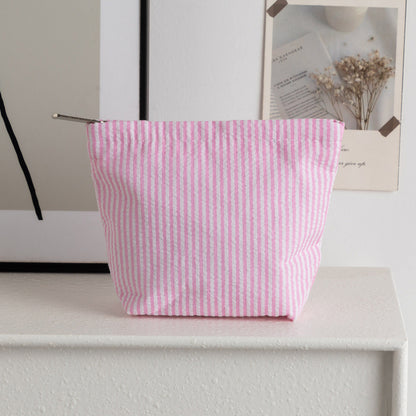 Simple Striped Color Block Makeup Bag