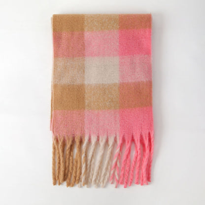 2+ Soft Contrast Color Plaid Scarves