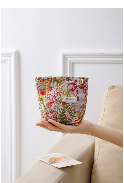 Colorful Embroidery Portable Cosmetic Bag