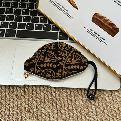 Minimalist Embroidered Mini Coin Purse Wallets