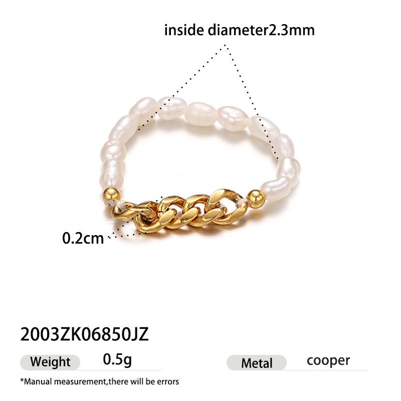 Retro Pearl Nest  Adjustable Open Ring