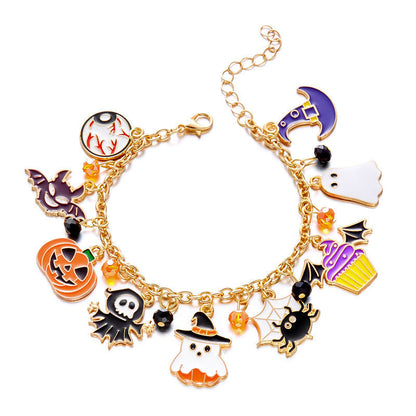 Halloween Funny Pumpkin Spider Ghost Bracelet