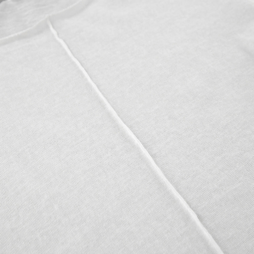 Solid Color Splicing Round Neck Simple Top