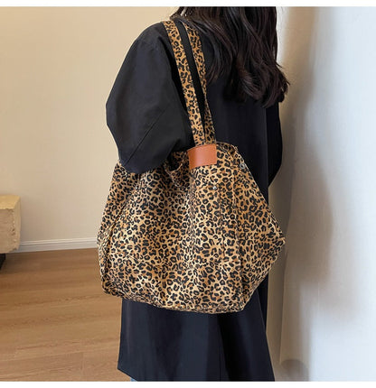 Leopaed Print Shoulder Bag Large Capacity Tote Bag