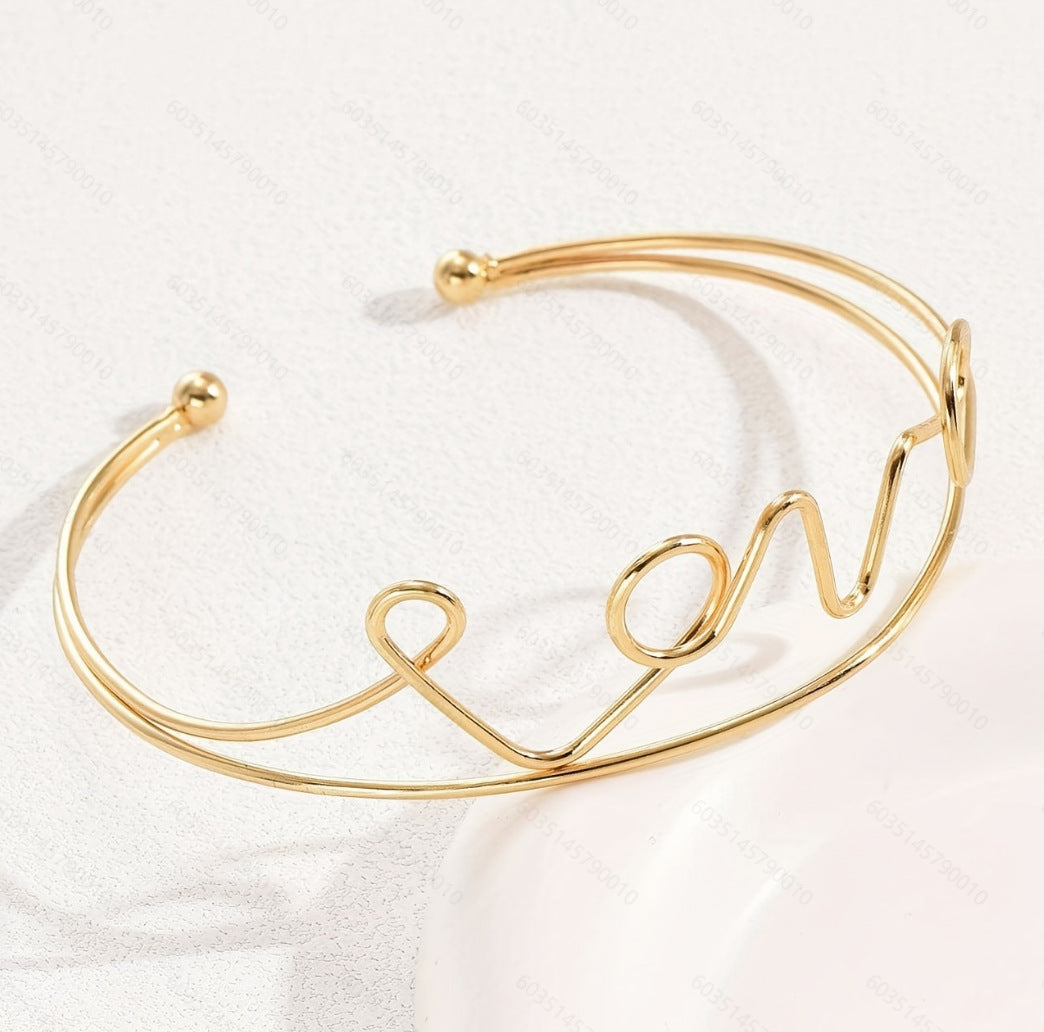 Letter LOVE Simple Arm Cuff