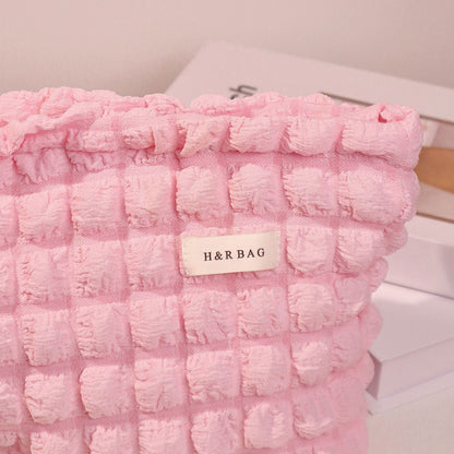 Solid Color Clody Puffer Coametic Bag