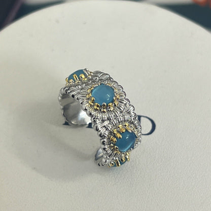 Vintage Flower Adjustable Open Ring